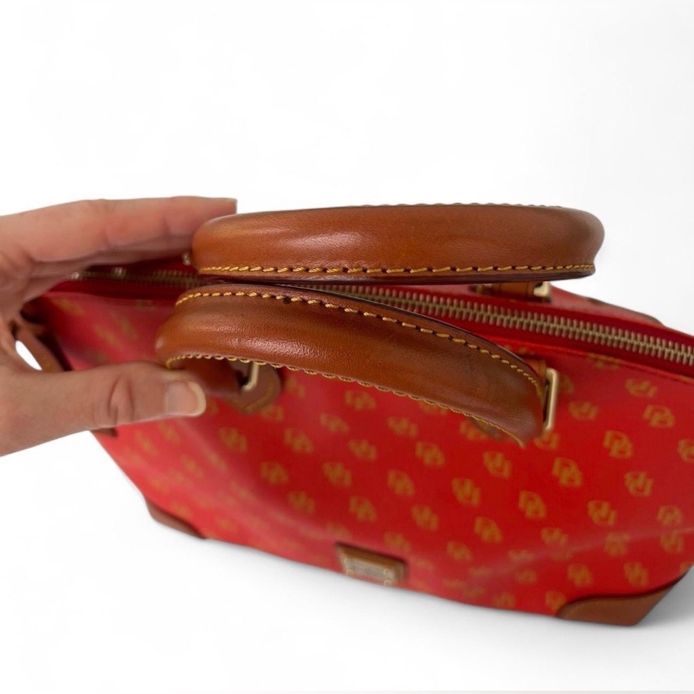 Dooney & Bourke Gretta Satchel Red Monogram Handbag - Picture 3 of 9